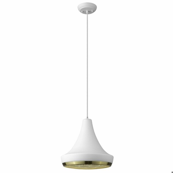 Homeroots 13.25 x 13.75 x 13.75 in. Tholos 1-Light White Pendant 398295